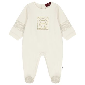 Ivory & Gold Logo Babygrow
